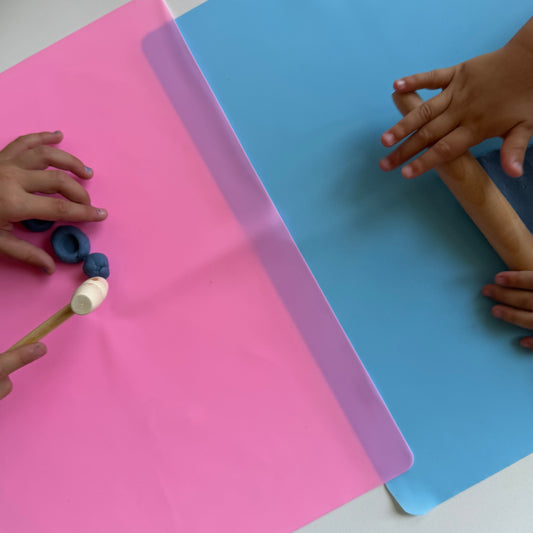 Silicone Play Mat | Pink & Blue